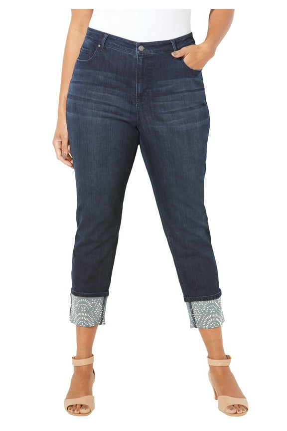 Women's Plus Size Shimmer Cuff Jean