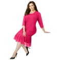 thumbnail image 1 of Catherines Women's Plus Size Shirred Lace Flounce Dress, 1 of 2