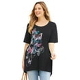 thumbnail image 1 of Catherines Women's Plus Size Slub Knit Sparkling Sequin Tee, 1 of 3