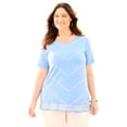 thumbnail image 1 of Catherines Women's Plus Size Slub Knit V-Neck Sequin Tee, 1 of 2