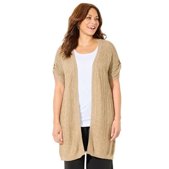 Catherines Women's Plus Size Lurex Cardigan