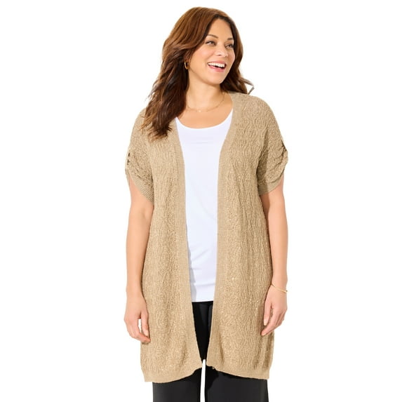 Catherines Women's Plus Size Lurex Cardigan