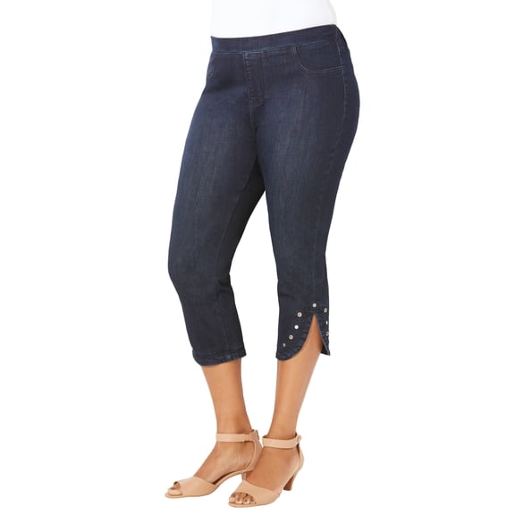 Catherines Women's Plus Size Sparkle Hem Capri