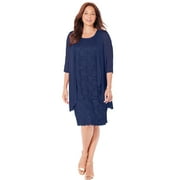 Catherines Women's Plus Size Sparkling Lace Jacket Dress