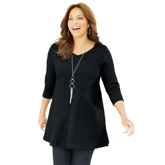 Catherines Women's Plus Size Spliced Cable Tunic