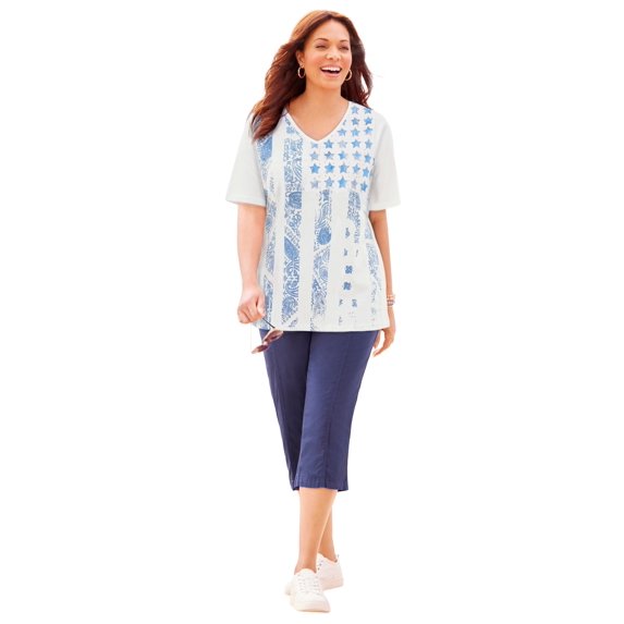 Catherines Women's Plus Size Stars & Shine Tee