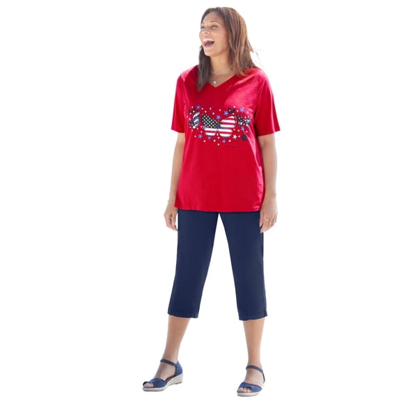 Catherines Women's Plus Size Stars & Shine Tee