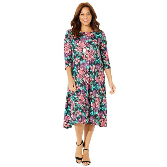 Catherines Women's Plus Size Strawbridge Fit & Flare Dress