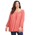 thumbnail image 1 of Catherines Women's Plus Size Stretch Lace Peasant Blouse, 1 of 5
