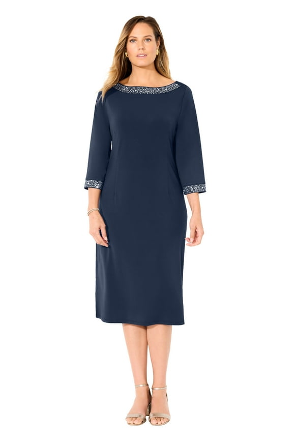 Women's Plus Size Stud Accent Shift Dress