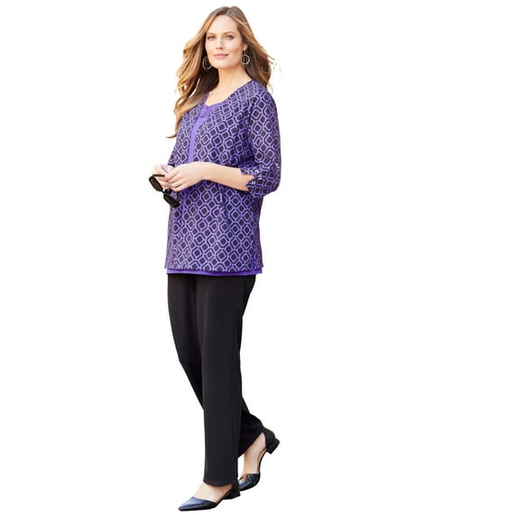 Catherines Women's Plus Size Suprema 3/4-Sleeve Cardigan