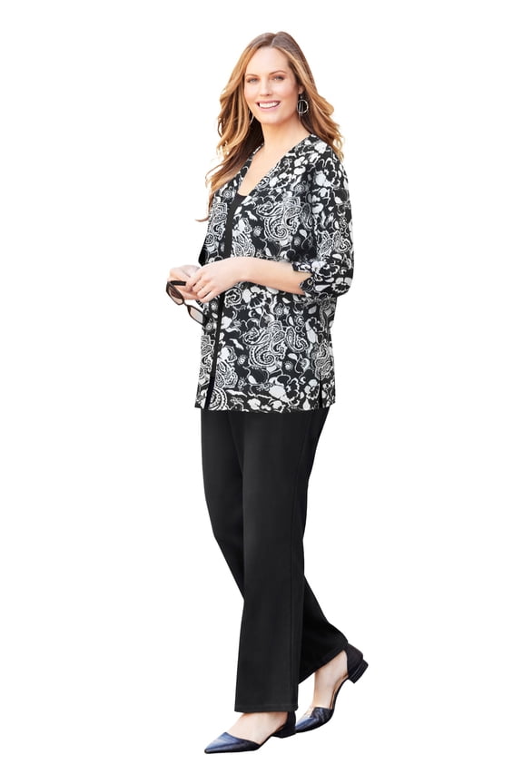 Women's Plus Size Suprema 3/4-Sleeve Cardigan