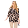 thumbnail image 1 of Catherines Women's Plus Size Suprema 3/4 Sleeve V-Neck Tee, 1 of 6