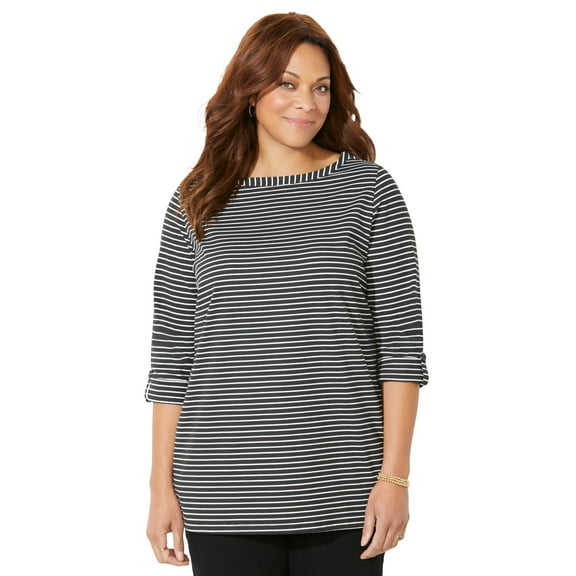 Catherines Women's Plus Size Suprema Boatneck Tunic Top