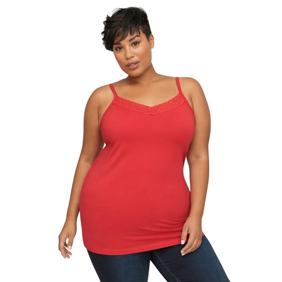 Catherines Women's Plus Size Suprema Cami With Lace