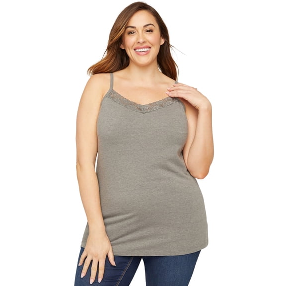 Catherines Women's Plus Size Petite Suprema Cami With Lace