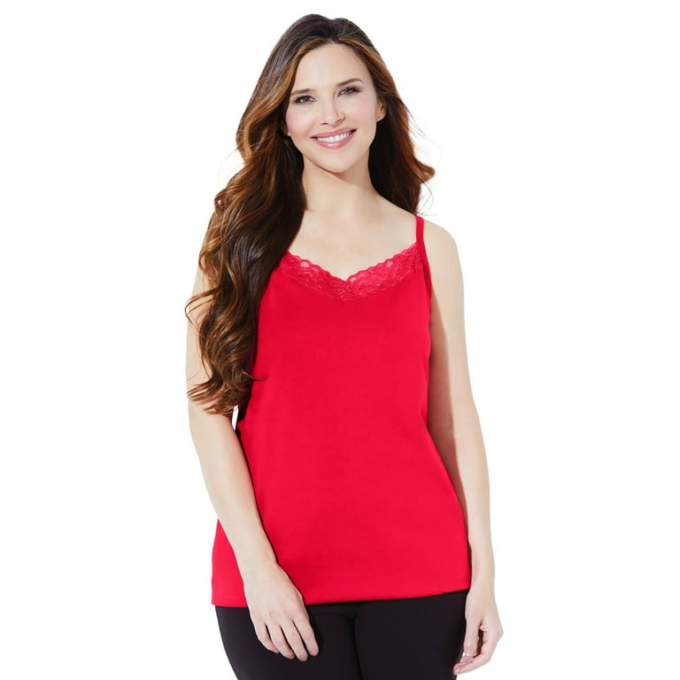 Catherines Women's Plus Size Suprema Strappy Neckline Top 