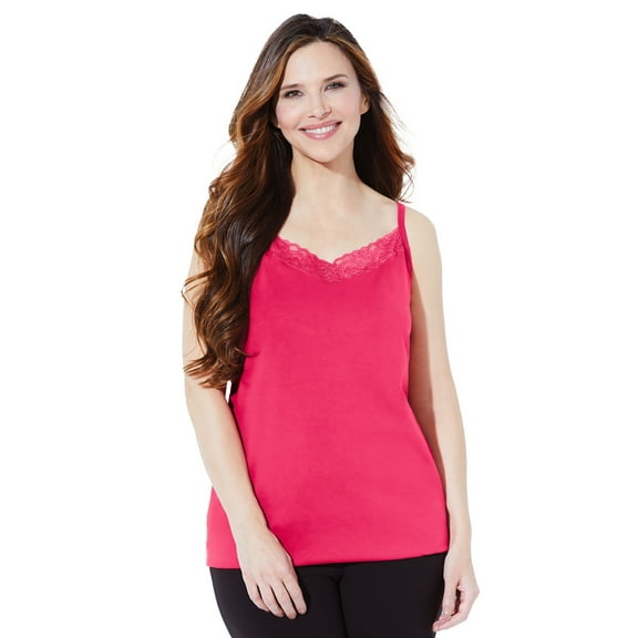 Catherines Women's Plus Size Suprema Cami With Lace