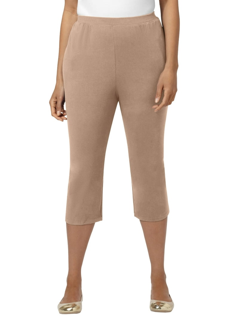 Catherines Women's Plus Size Suprema Elastic Waist Capri