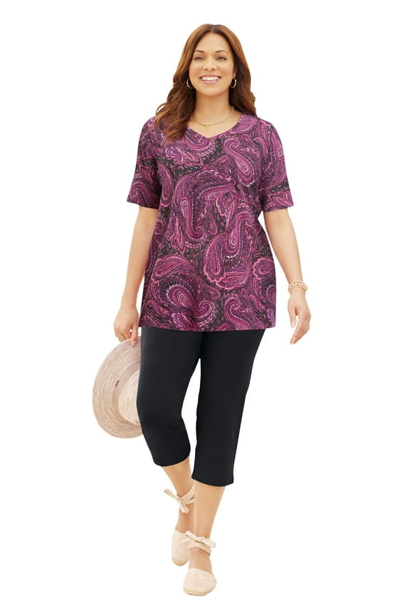 Women's Plus Size Suprema Elastic Waist Capri Pant (Petite Available)