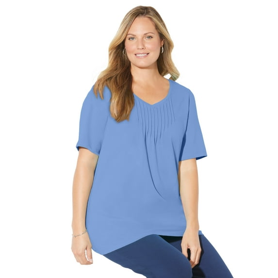 Catherines Women's Plus Size Suprema Pintuck Tee