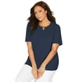 thumbnail image 1 of Catherines Women's Plus Size Suprema Pleat-Neck Tee, 1 of 4