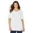thumbnail image 1 of Catherines Women's Plus Size Suprema Pleat-Neck Tee, 1 of 4
