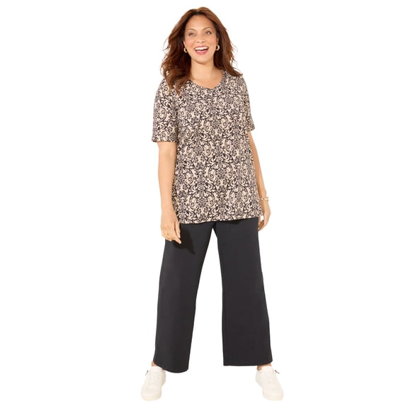 Catherines Women's Plus Size Suprema Short Sleeve V-Neck Tee