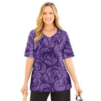 Catherines Women's Plus Size Suprema Short Sleeve V-Neck Tee