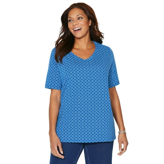 Catherines Women's Plus Size Suprema Short Sleeve V-Neck Tee