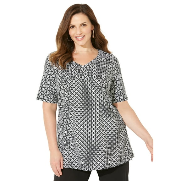 Catherines Women's Plus Size Suprema Short Sleeve V-Neck Tee