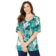 thumbnail image 1 of Catherines Women's Plus Size Suprema Short Sleeve V-Neck Tee, 1 of 6