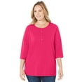 thumbnail image 1 of Catherines Women's Plus Size Suprema Snap-Placket Tee, 1 of 5