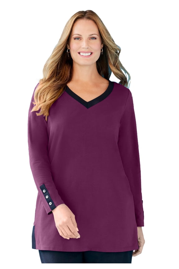 Women's Plus Size Suprema Studio Contrast Tunic