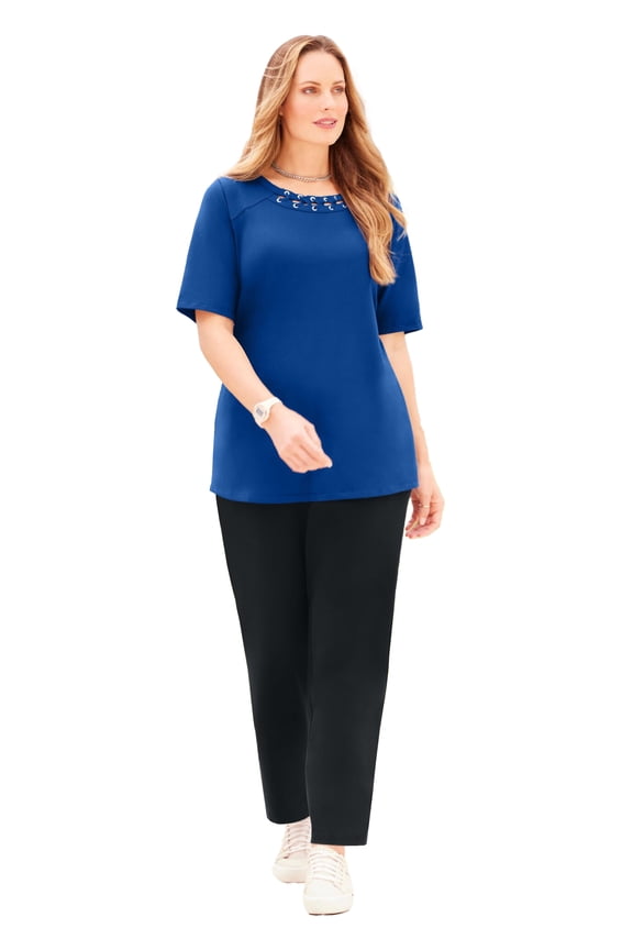 Women's Plus Size Suprema Studio Grommet Stud Top