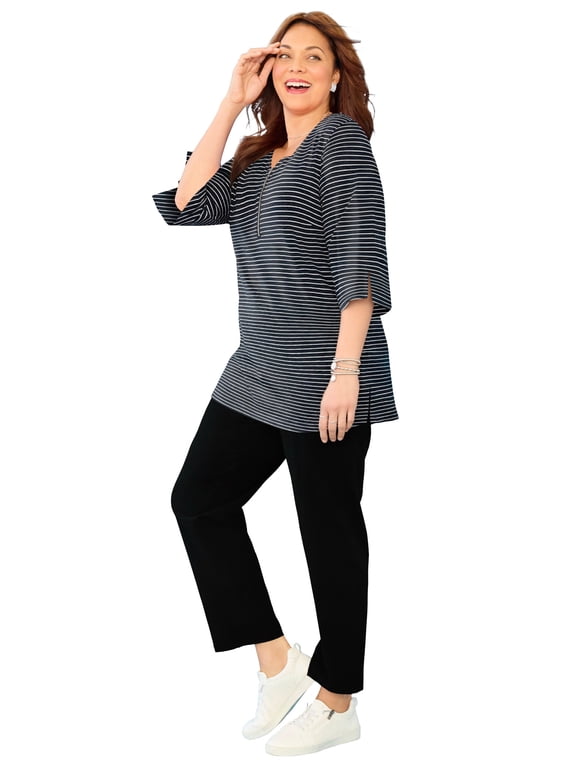 Women's Plus Size Suprema Studio Half-Zip Tunic