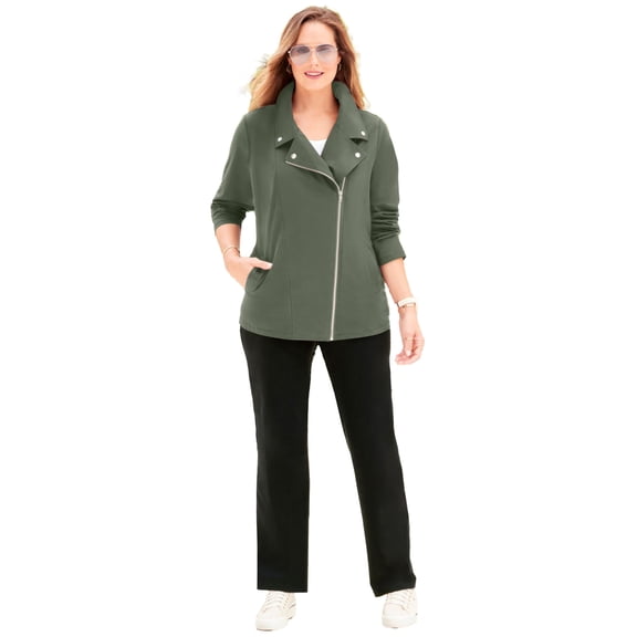 Catherines Women's Plus Size Suprema Studio Moto Jacket
