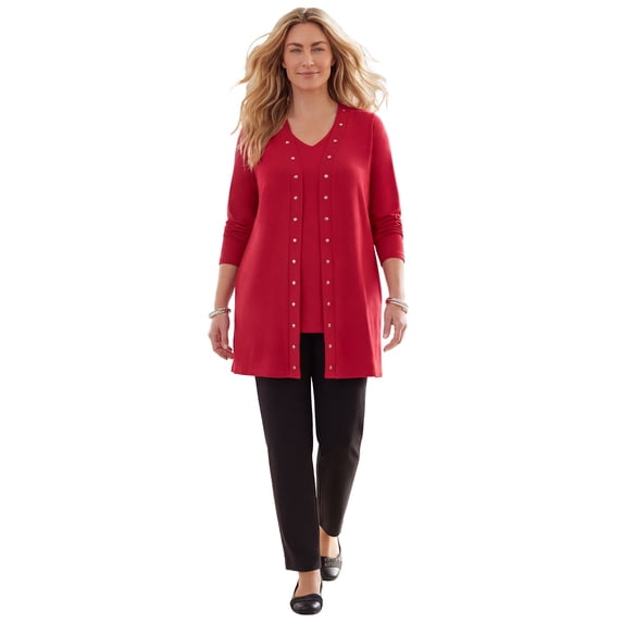 Catherines Women's Plus Size Suprema Studio Studded Cardigan