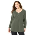 thumbnail image 1 of Catherines Women's Plus Size Suprema Studio V-Neck Henley Top, 1 of 3