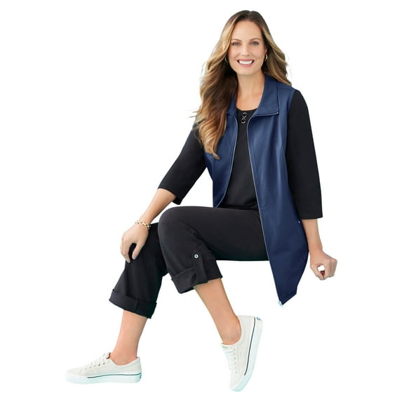 Catherines Women's Plus Size Suprema Studio Zip Front Vest