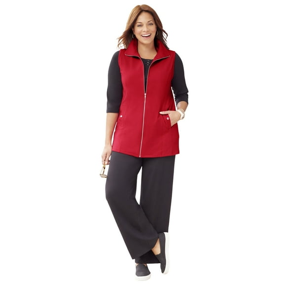 Catherines Women's Plus Size Suprema Studio Zip Front Vest