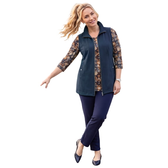 Catherines Women's Plus Size Suprema Studio Zip Front Vest