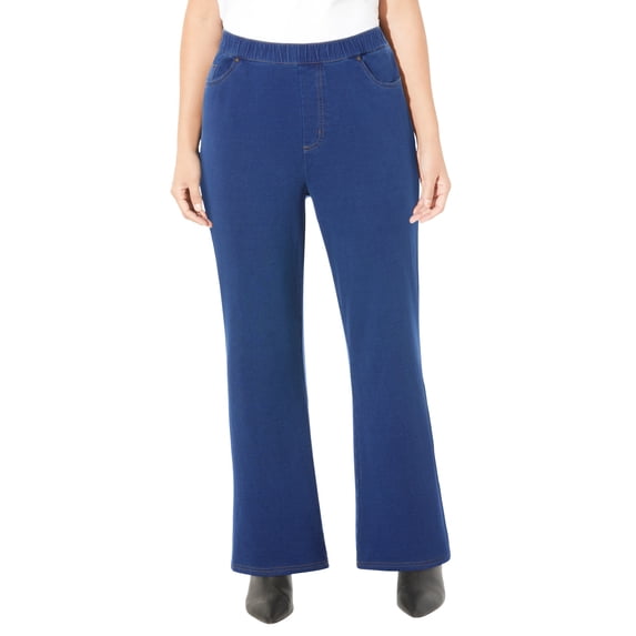 Catherines Women's Plus Size The Wide Leg Knit Jean