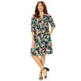 thumbnail image 1 of Catherines Women's Plus Size Tie-Sleeve Café Dress, 1 of 4