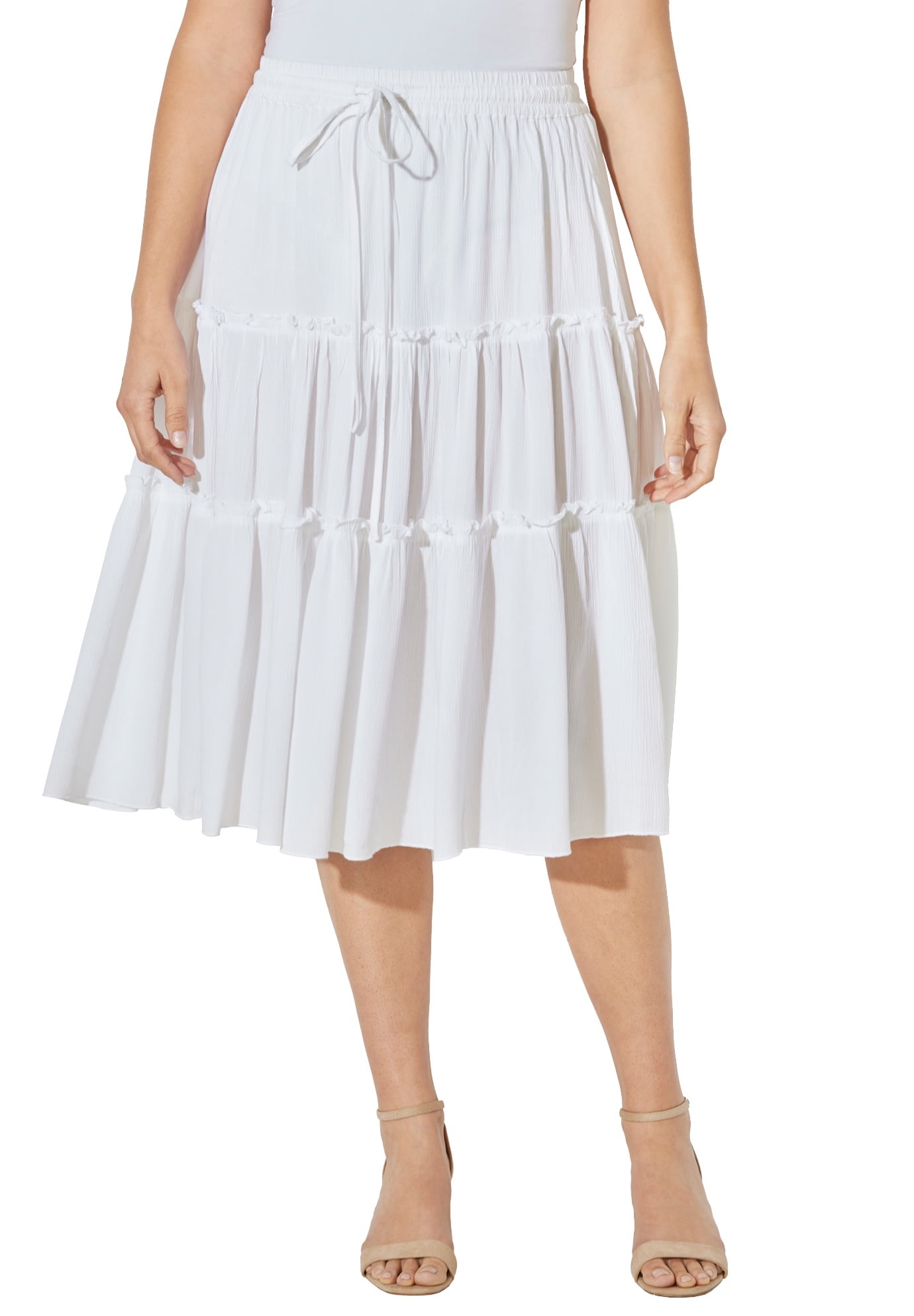 Catherines plus size white skirt sales
