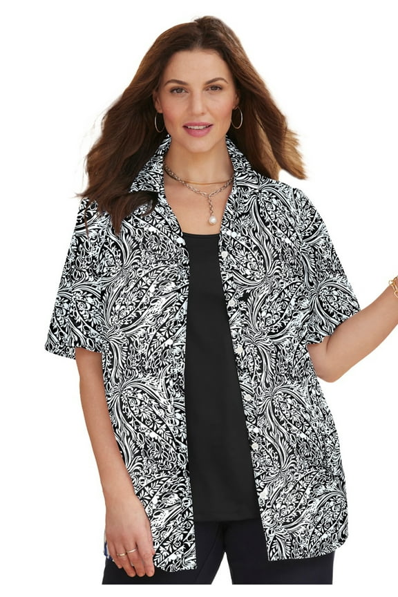 Women's Plus Size Timeless Short Sleeve Blouse