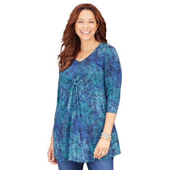 Catherines Women's Plus Size Twist Front Top