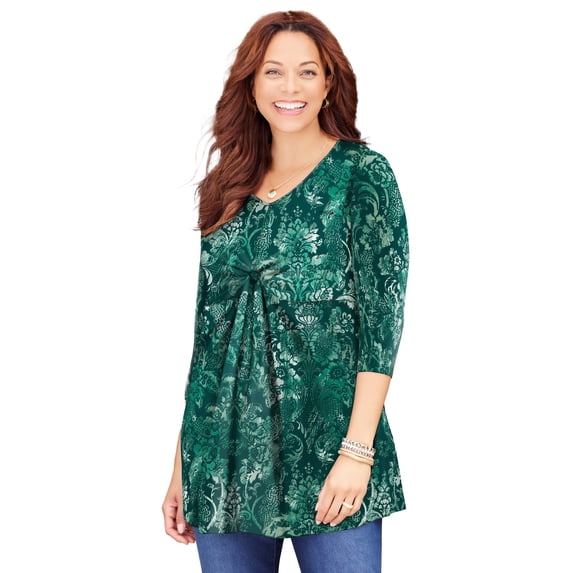 Catherines Women's Plus Size Twist Front Top