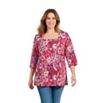 thumbnail image 1 of Catherines Women's Plus Size Ultra-Soft Square-Neck Tee, 1 of 2