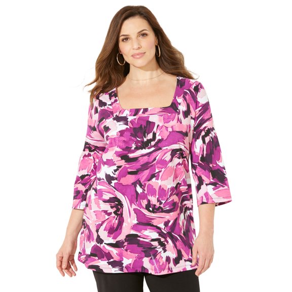 Catherines Women's Plus Size Ultra-Soft Square-Neck Tee